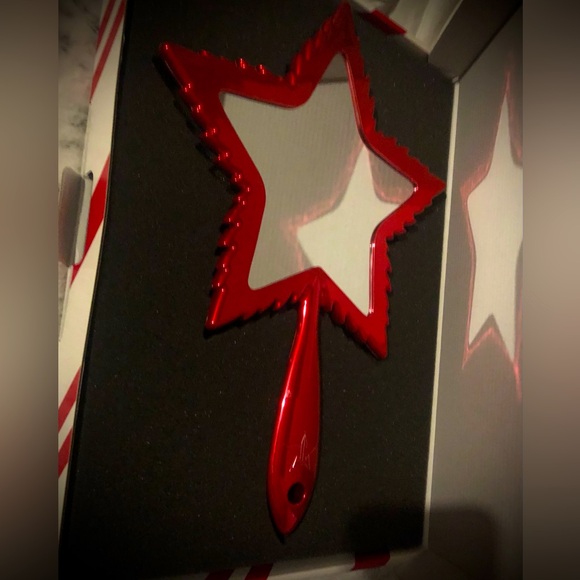Jeffree Star red chrome leaf hand held mirror NEW in box, w/proof of purchase - Picture 3 of 13